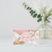 Rosa Marmor Gold Agate Moderne Eleganter Diamant Visitenkarte (Stehend Vorderseite)