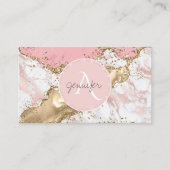 Rosa Marmor Gold Agate Moderne Eleganter Diamant Visitenkarte (Vorderseite)