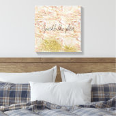 Rosa Marmor Gold Confetti Imitate Glitzer Leinwanddruck (Insitu (Schlafzimmer))