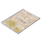 Rosa Marmor Gold Confetti Imitate Glitzer Notizblock (Linke Seite)