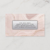 Rosa Marmor Gold Flakes Visitenkarte (Rückseite)