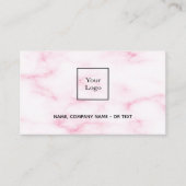 Rosa Marmor Gold Foto eleganter QR-Code Visitenkarte (Vorderseite)