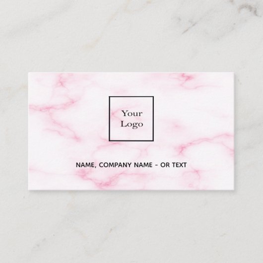 Rosa Marmor Gold Foto eleganter QR-Code Visitenkarte (Vorderseite)