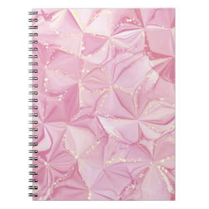 Rosa Marmor Gold Geode abstraktes Muster Notizblock