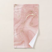 Rosa Marmor Gold Glitter Abstractes Muster Badhandtuch Set (Handtuch)