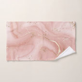 Rosa Marmor Gold Glitter Abstractes Muster Badhandtuch Set (Handtuch)