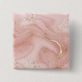 Rosa Marmor Gold Glitter Abstractes Muster Button