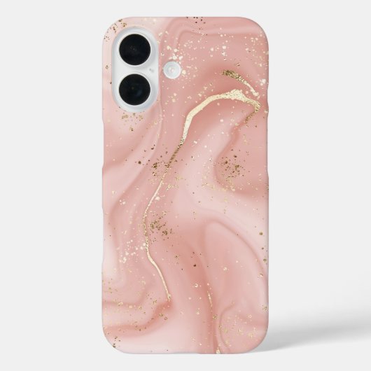 Rosa Marmor Gold Glitter Abstractes Muster Case-Mate iPhone Hülle (Rückseite)