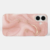 Rosa Marmor Gold Glitter Abstractes Muster Case-Mate iPhone Hülle (Rückseite (Horizontal))