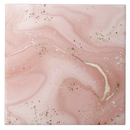 Rosa Marmor Gold Glitter Abstractes Muster Fliese