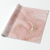 Rosa Marmor Gold Glitter Abstractes Muster Geschenkpapier (Ungerollt)