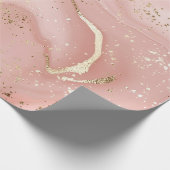 Rosa Marmor Gold Glitter Abstractes Muster Geschenkpapier (Ecke)