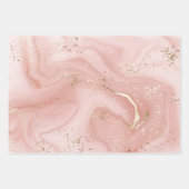 Rosa Marmor Gold Glitter Abstractes Muster Geschenkpapier Set (Vorderseite 3)