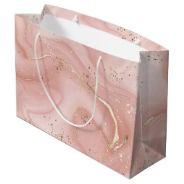 Rosa Marmor Gold Glitter Abstractes Muster Große Geschenktüte