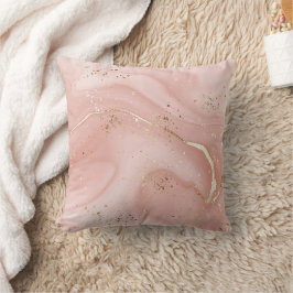 Rosa Marmor Gold Glitter Abstractes Muster Kissen