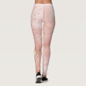 Rosa Marmor Gold Glitter Abstractes Muster Leggings (Rückseite)