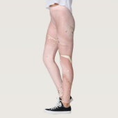 Rosa Marmor Gold Glitter Abstractes Muster Leggings (Links)