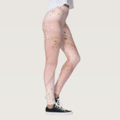 Rosa Marmor Gold Glitter Abstractes Muster Leggings (Rechts)