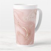 Rosa Marmor Gold Glitter Abstractes Muster Milchtasse (Rechte Ecke)