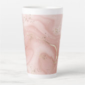 Rosa Marmor Gold Glitter Abstractes Muster Milchtasse (Vorderseite)