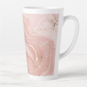 Rosa Marmor Gold Glitter Abstractes Muster Milchtasse (Rechts)