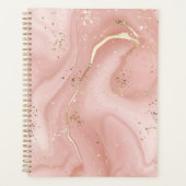 Rosa Marmor Gold Glitter Abstractes Muster Planer (Vorderseite)