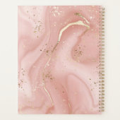 Rosa Marmor Gold Glitter Abstractes Muster Planer (Rückseite)