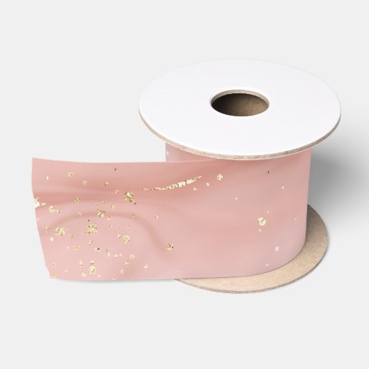 Rosa Marmor Gold Glitter Abstractes Muster Satinband (Spule)