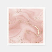 Rosa Marmor Gold Glitter Abstractes Muster Serviette (Vorderseite)