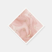 Rosa Marmor Gold Glitter Abstractes Muster Serviette (Ecke)