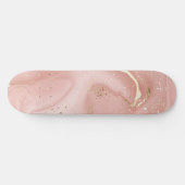 Rosa Marmor Gold Glitter Abstractes Muster Skateboard (Horizontal)