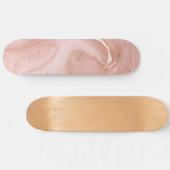 Rosa Marmor Gold Glitter Abstractes Muster Skateboard (Horizontal)