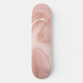 Rosa Marmor Gold Glitter Abstractes Muster Skateboard