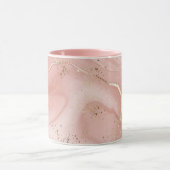 Rosa Marmor Gold Glitter Abstractes Muster Tasse (Zentrum)
