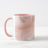 Rosa Marmor Gold Glitter Abstractes Muster Tasse (Links)