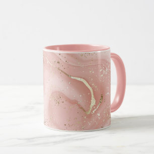 Rosa Marmor Gold Glitter Abstractes Muster Tasse