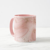 Rosa Marmor Gold Glitter Abstractes Muster Tasse (Vorderseite Links)