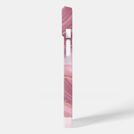 Rosa Marmor Gold Glitzer Case-Mate iPhone Hülle (Rückseite / Links)