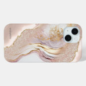 Rosa Marmor Gold Glitzer Case-Mate iPhone Hülle (Rückseite (Horizontal))