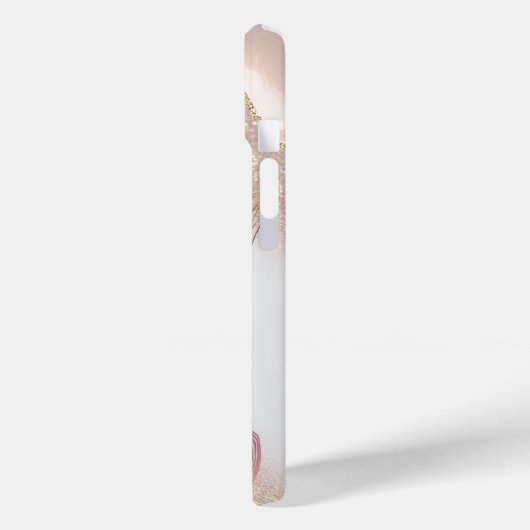 Rosa Marmor Gold Glitzer Case-Mate iPhone Hülle (Rückseite / Links)