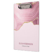 Rosa Marmor Gold Glitzer Klemmbrett (Links)