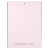 Rosa Marmor Gold Glitzer Klemmbrett (Rückseite)