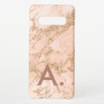 Rosa Marmor Gold Glitzer Monogram Custom Initial Samsung Galaxy S10  Hülle<br><div class="desc">Personalisieren Sie diese,  indem Sie Ihren eigenen Initial hinzufügen.</div>