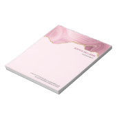 Rosa Marmor Gold Glitzer Notizblock (Rotiert)