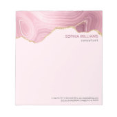 Rosa Marmor Gold Glitzer Notizblock (Vorderseite)