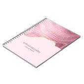 Rosa Marmor Gold Glitzer Notizblock (Linke Seite)