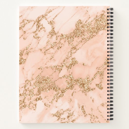 Rosa Marmor Gold Glitzer Personalisierte Lektion Notizblock (Rückseite)
