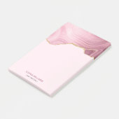 Rosa Marmor Gold Glitzer Post-it Klebezettel (angewinkelt)