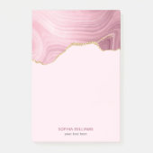 Rosa Marmor Gold Glitzer Post-it Klebezettel (Vorderseite)