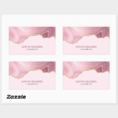 Rosa Marmor Gold Glitzer Rechteckiger Aufkleber (Blatt)